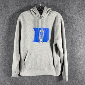 Nike Duke Blue Devils Hoodie Mens M Gray Basketball NCAA Pullover Iron Duke